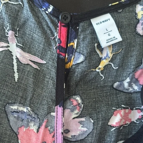 Old Navy Butterfly Romper/Jumpsuit/Pantsuit, Elastic Waistband & Pockets! Large - Picture 8 of 9